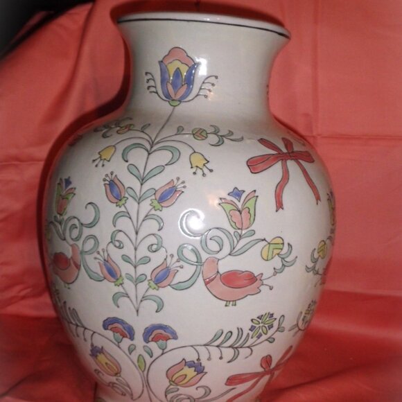 SUPER RARE-BEAUTIFUL NA HALL 12" ASIAN VASE-ETCHED,GLAZED BY HAND-EXCELLENT! - Picture 3 of 4
